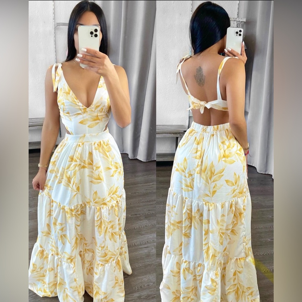 Luxxel Poolside Maxi Dress - Yellow